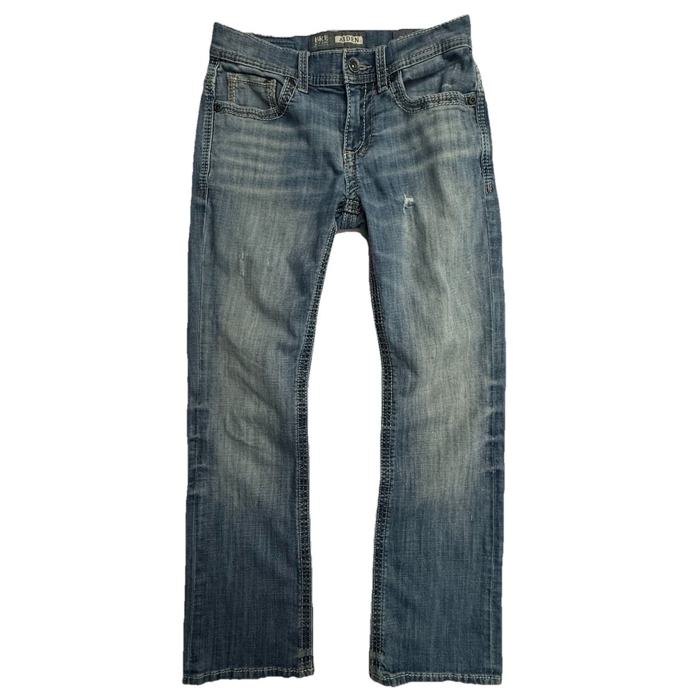 BKE Women's Bootcut Jeans 29S Blue Aiden Medium Wash Stretch Denim Buckle 29x28